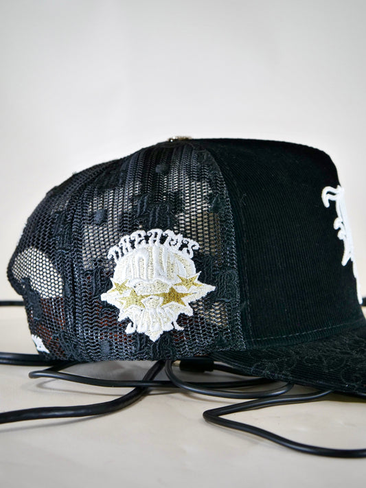 OG LB: Live Boundlessly Trucker (Black Corduroy/Mesh)